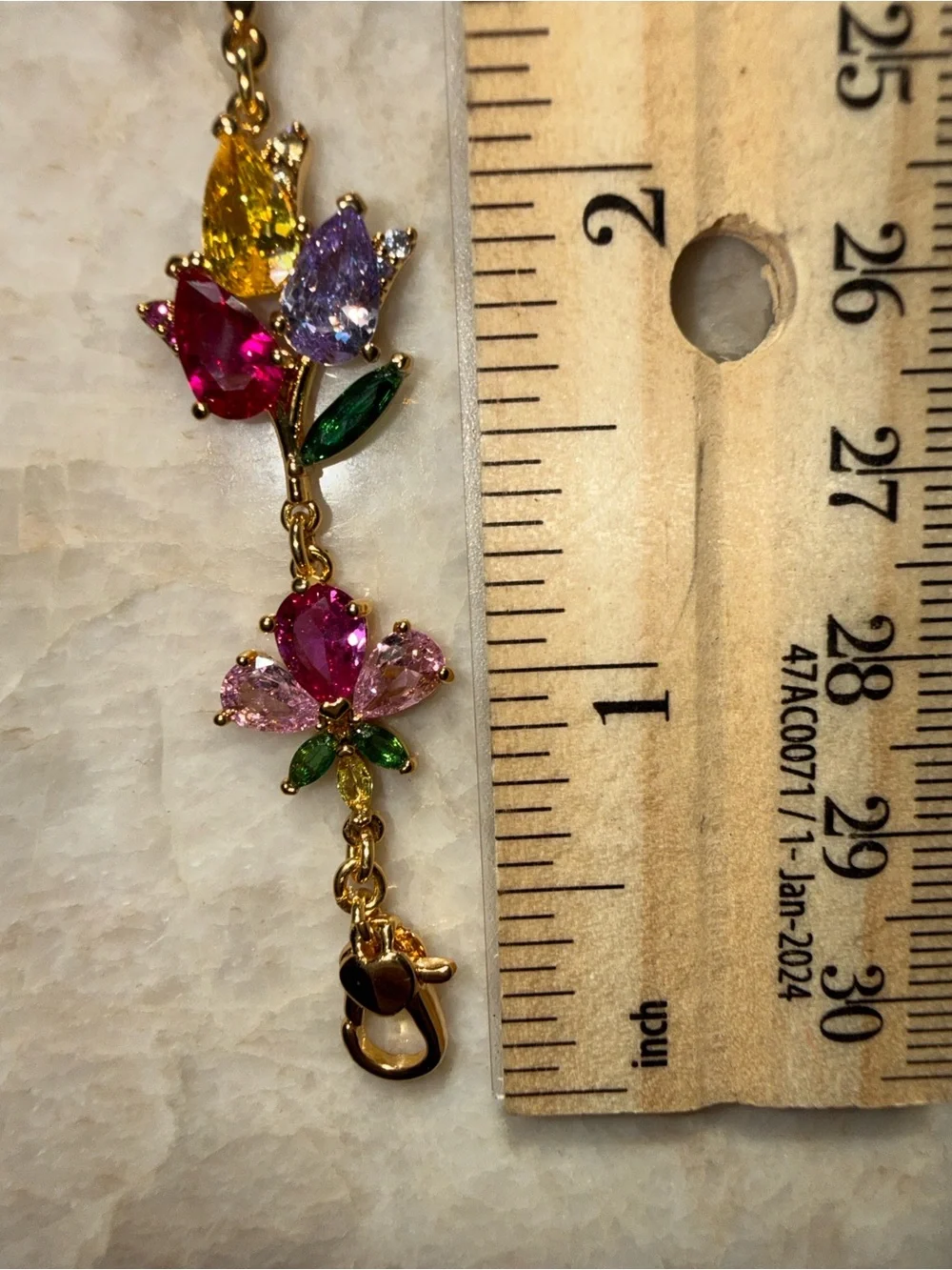 Kate Spade Greenhouse Floral Bracelet Gold Tone Multi